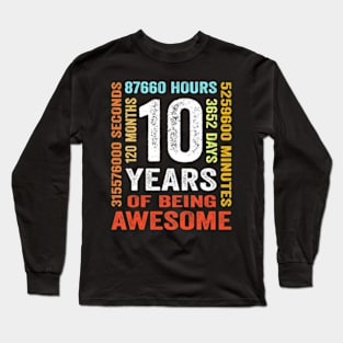 10 Years Old 10Th Birthday 120 Months Long Sleeve T-Shirt